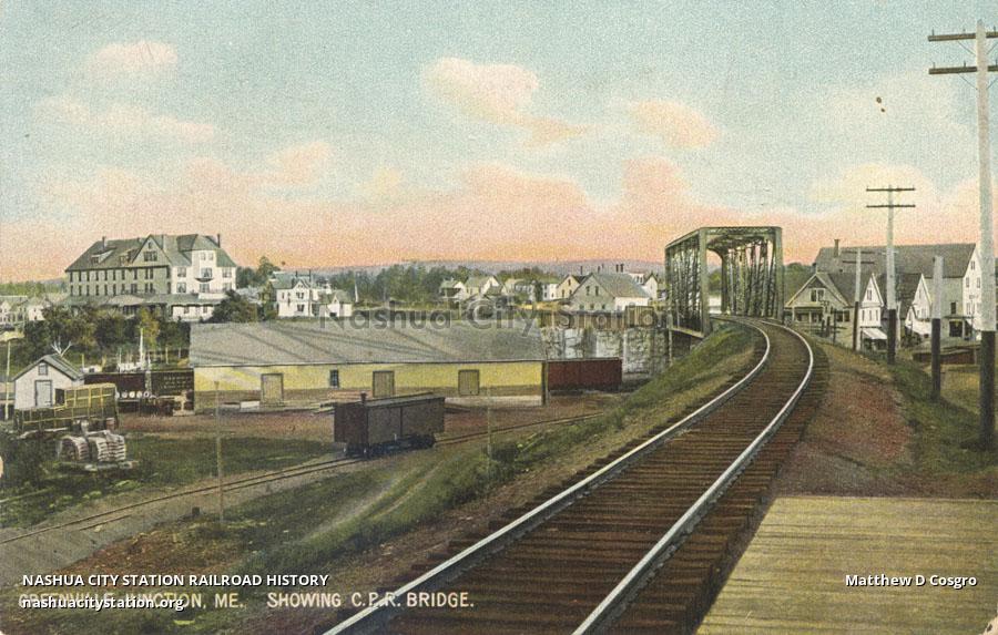 Postcard Greenville Junction, Maine showing Canadian Pacific Railroad