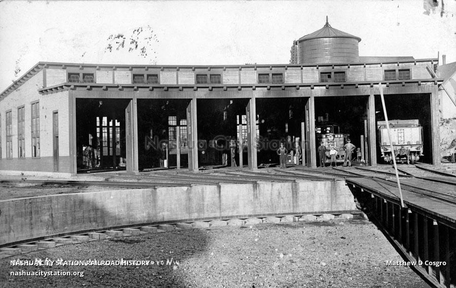 Postcard Maine Central Railroad Roundhouse, Vanceboro, Maine