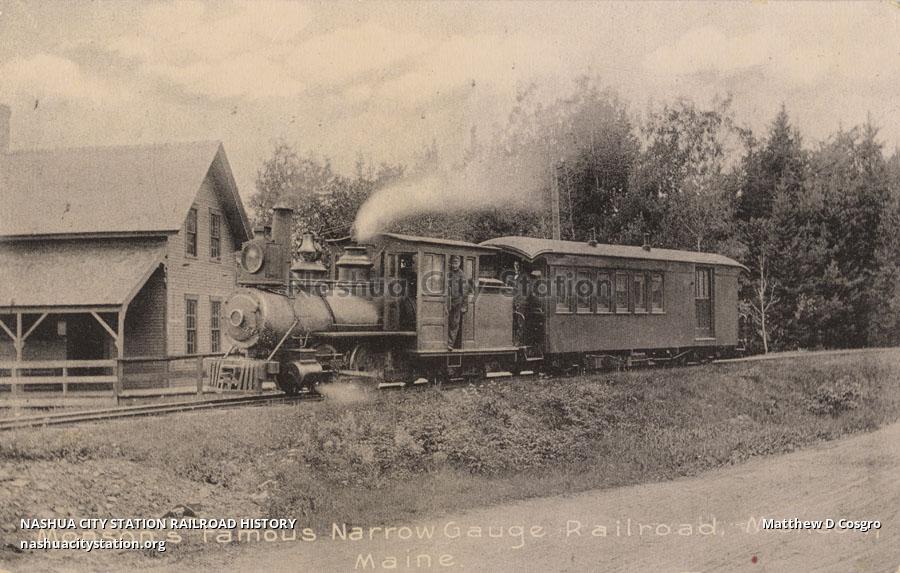 Postcard Monson's Famous Narrow Gauge Railroad, Monson, Maine