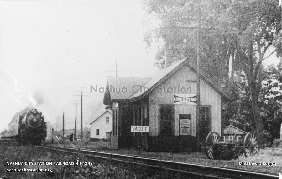 Postcard Saco E Railroad Station, Saco, Maine Railroad History