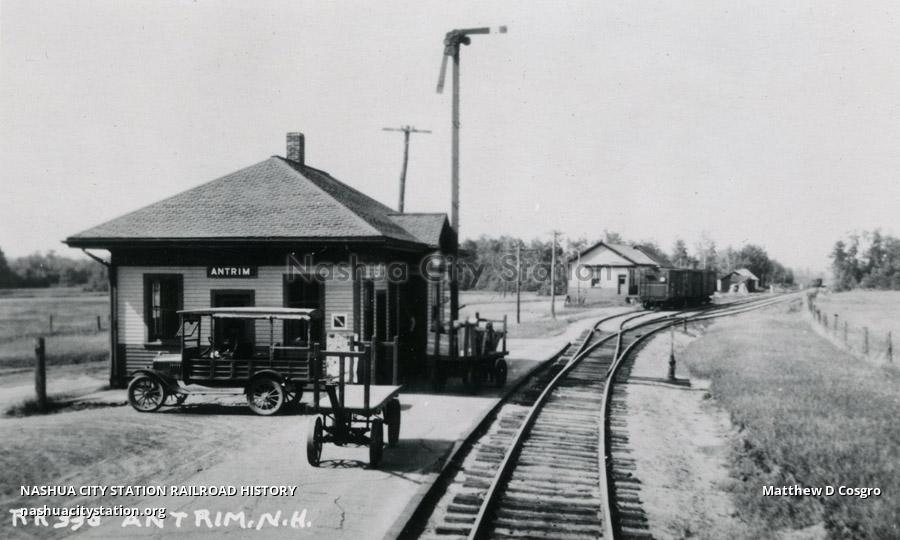 Postcard Antrim, New Hampshire Railroad History