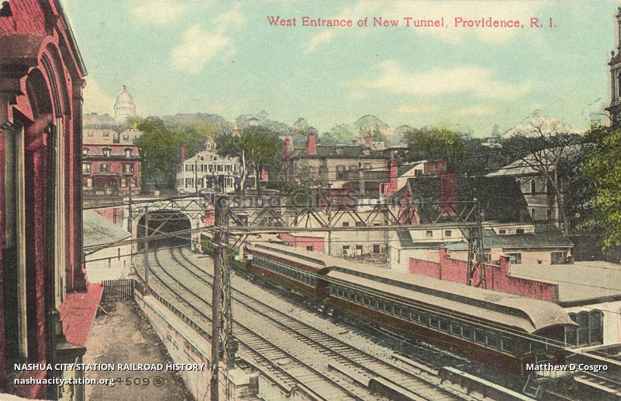 Postcard West Entrance of New Tunnel, Providence, Rhode Island