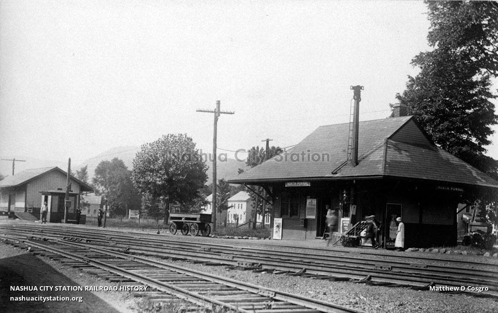 Postcard Railroad Station, North Pownal, Vermont Railroad History