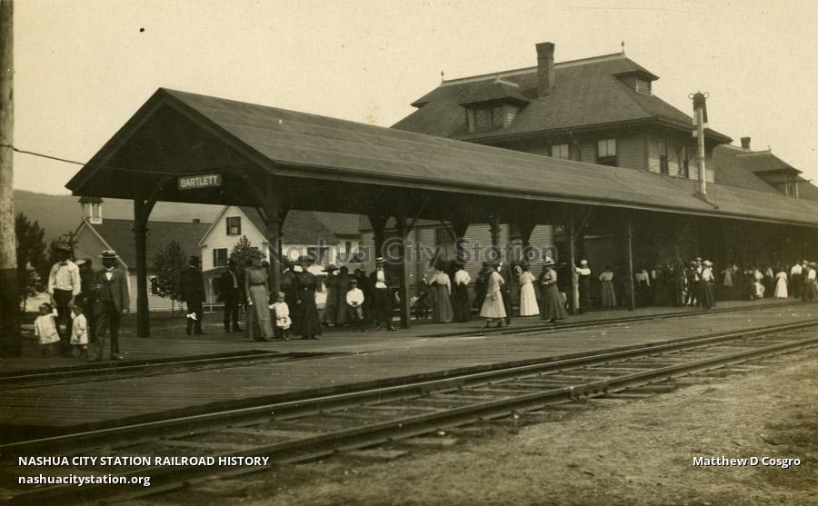 Postcard Bartlett station Railroad History