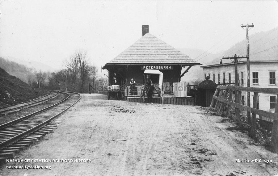 Postcard Railroad Station, Petersburgh, New York Railroad History