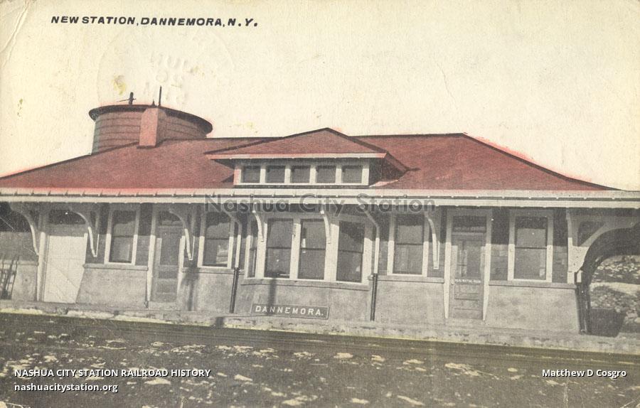 Postcard New Station, Dannemora, New York Railroad History