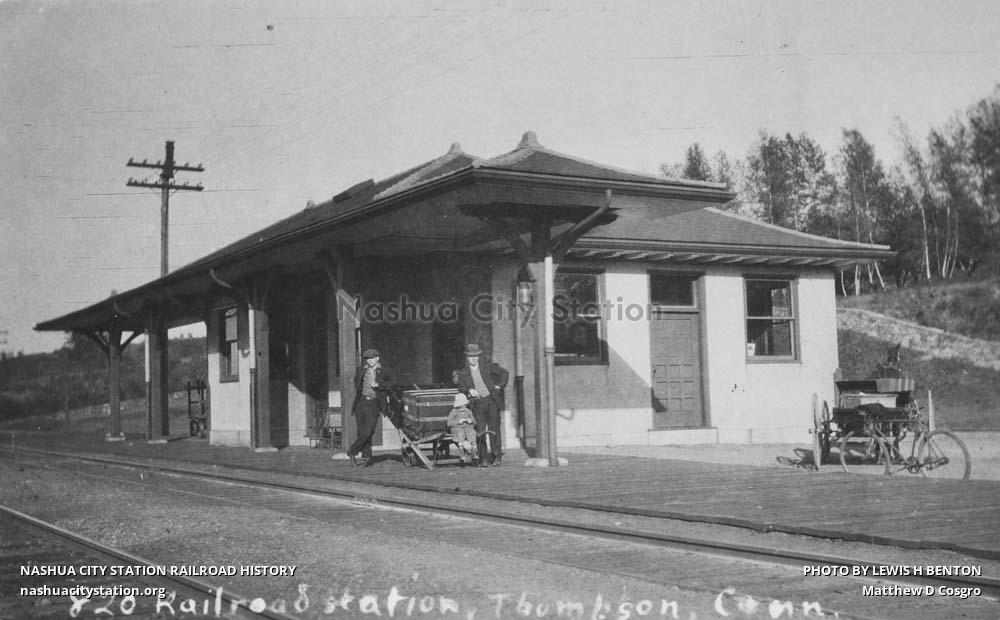 Postcard Railroad Station, Thompson, Connecticut Railroad History