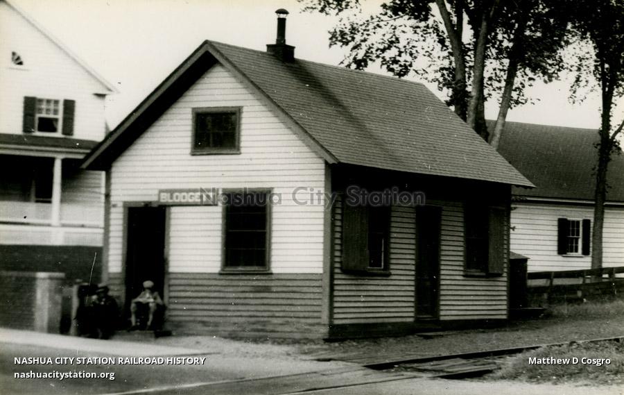 Postcard Blodgett station Railroad History