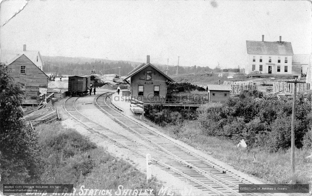 Postcard: Bangor & Aroostook Railroad Station, Shirley, Maine