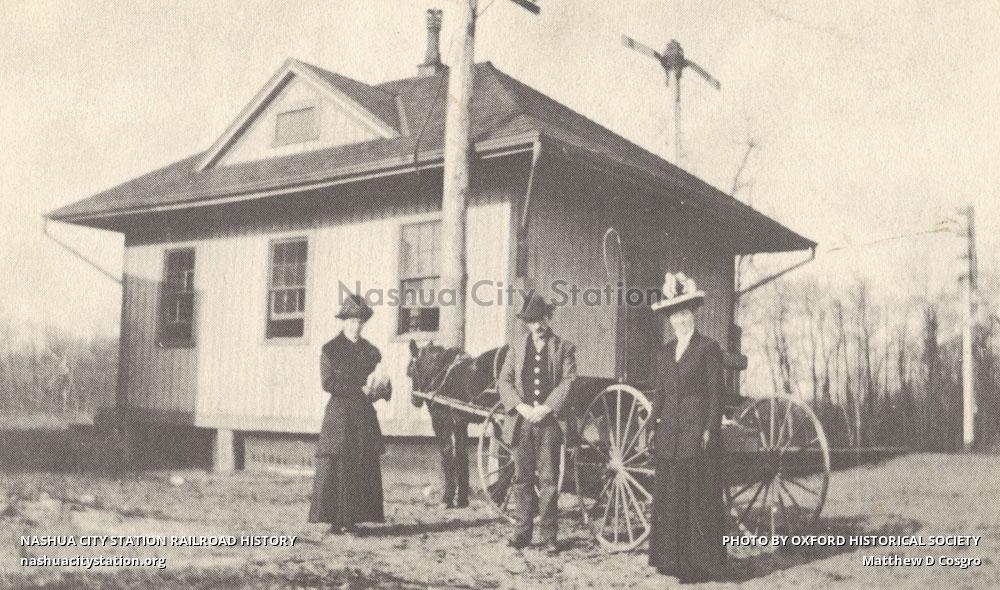Postcard Towantic Railroad Station on Riggs Street Railroad History