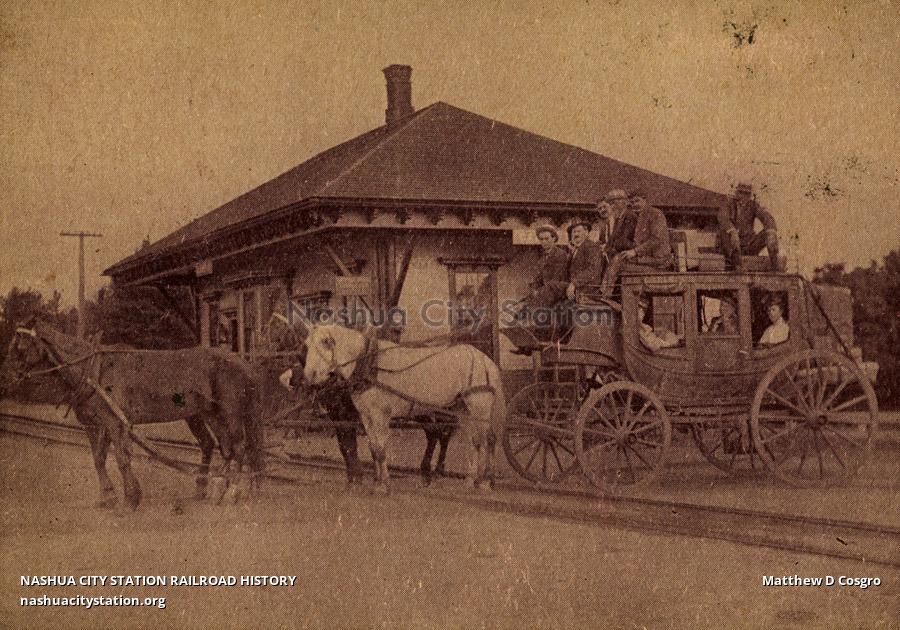 Postcard Candia station Railroad History