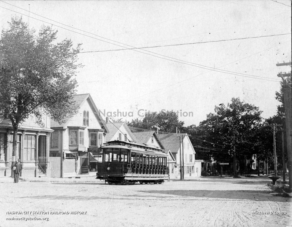 Postcard Main Street, Gorham, Maine Railroad History