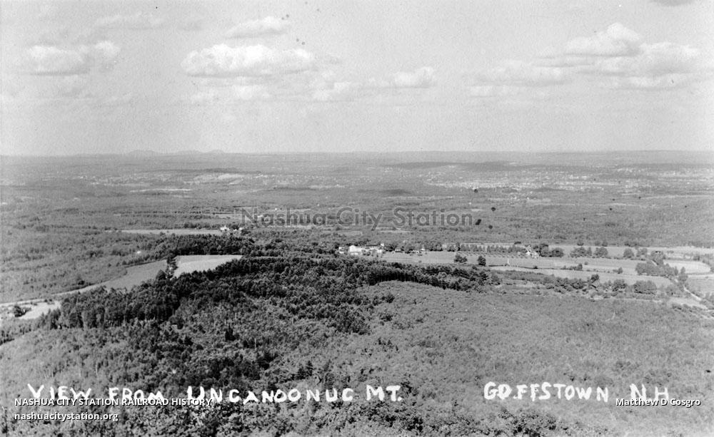 Postcard View from Uncanoonuc Mountain, Goffstown, New Hampshire