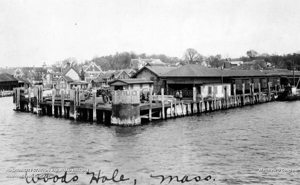 Postcard Railroad Station, Woods Hole, Massachusetts Railroad History