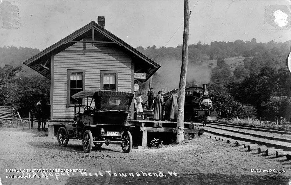 Postcard The Depot, West Townshend, Vermont Railroad History