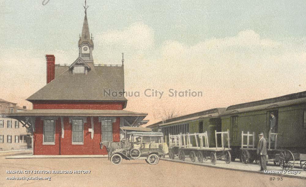 Postcard New York, New Haven & Hartford Depot, Leominster