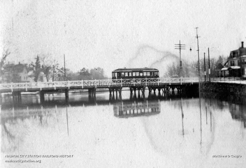 Postcard Laconia Church Street Bridge Railroad History