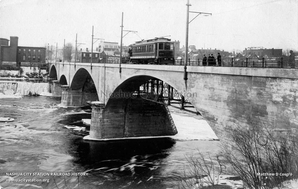 Postcard Kennebec River Bridge, WatervilleWinslow, Maine Railroad