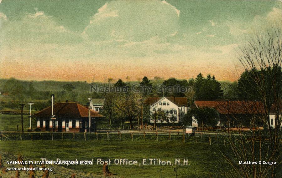 Postcard The Depot and Post Office, East Tilton, New Hampshire