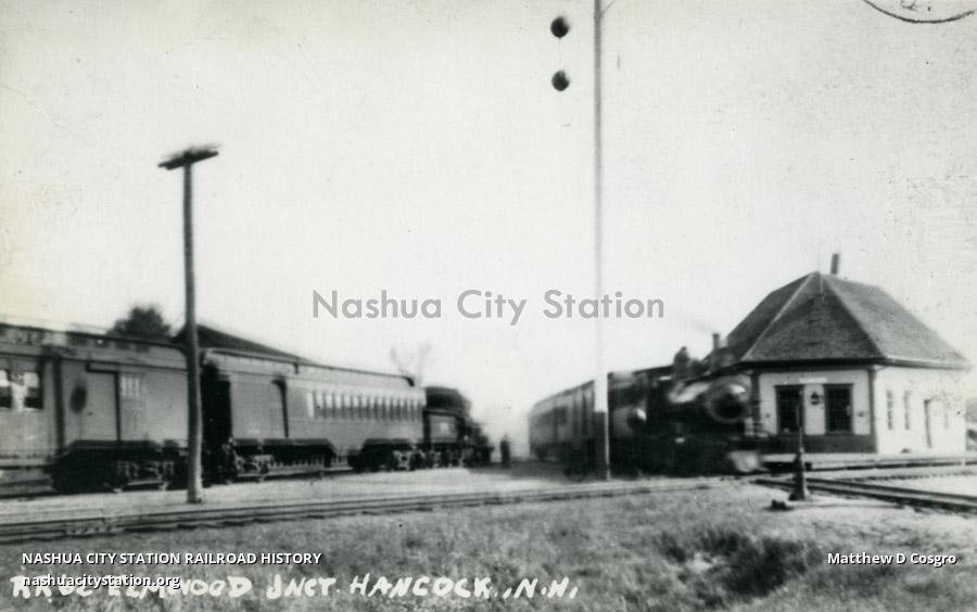 Postcard Elmwood Junction, Hancock, New Hampshire Railroad History