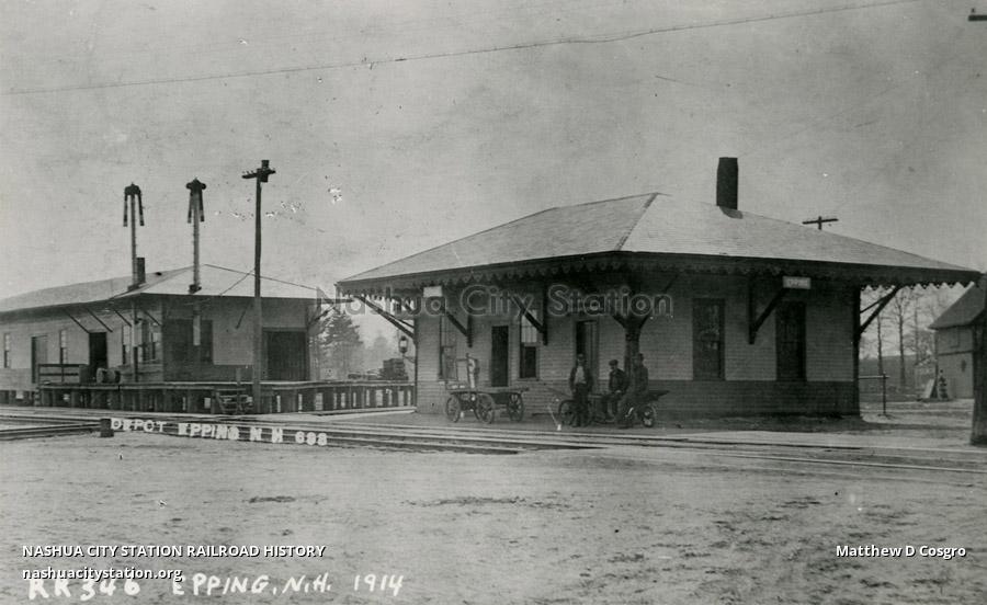 Postcard Epping, N.H. 1914 Railroad History