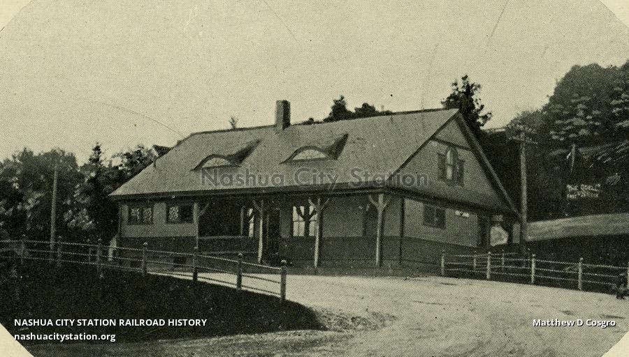 Postcard Boston & Maine Station, Franklin, N.H. Railroad History