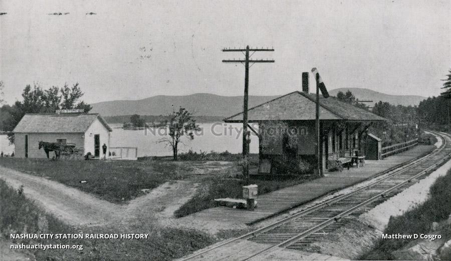 Postcard Goss Store and Railroad Station, Glendale, New Hampshire