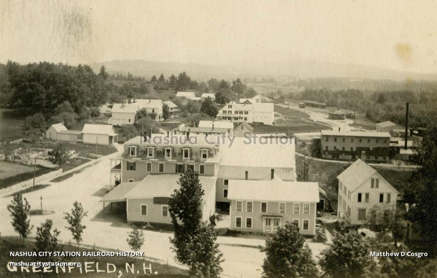 Postcard Greenfield, N.H. Railroad History