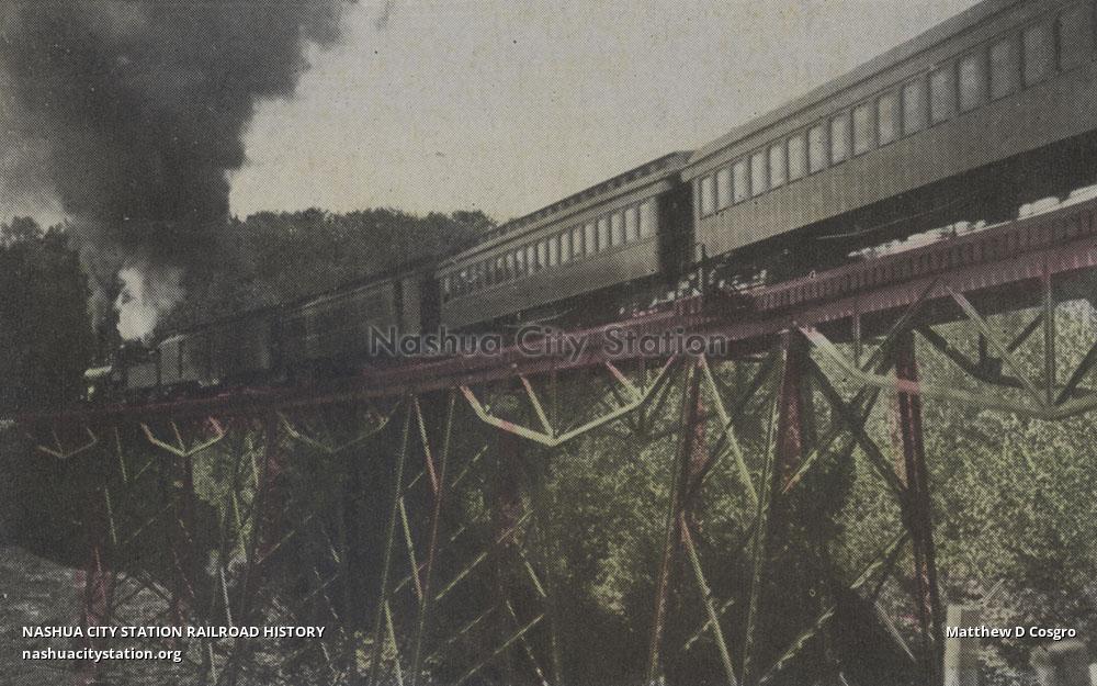 Postcard Alcott Trestle, Hancock, New Hampshire Railroad History