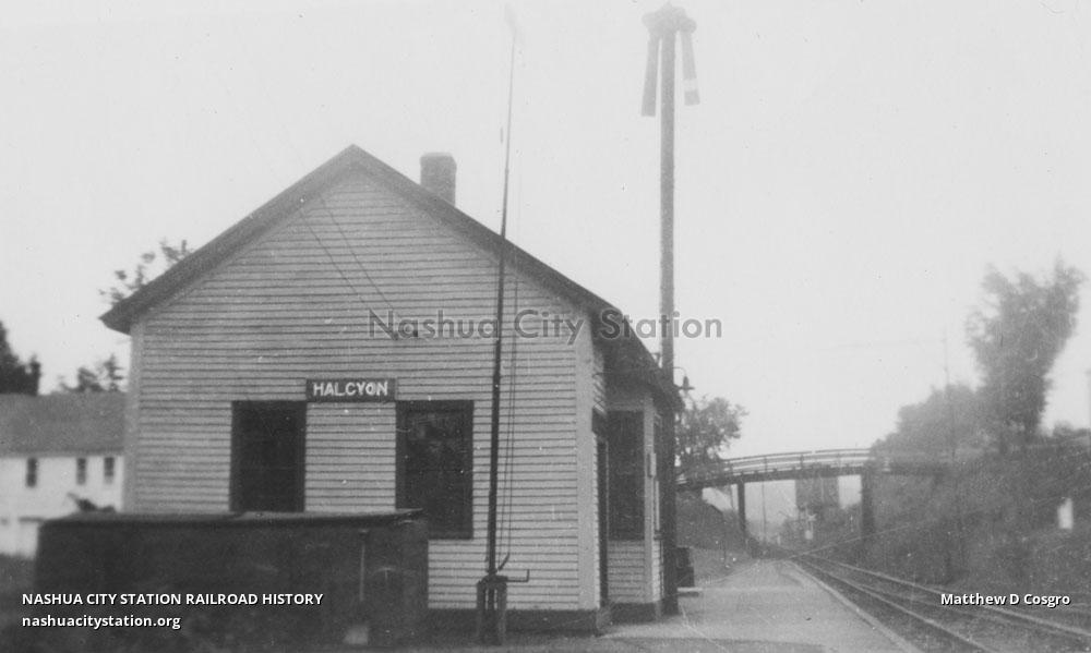 Postcard Halcyon Railroad Station, East Andover, New Hampshire