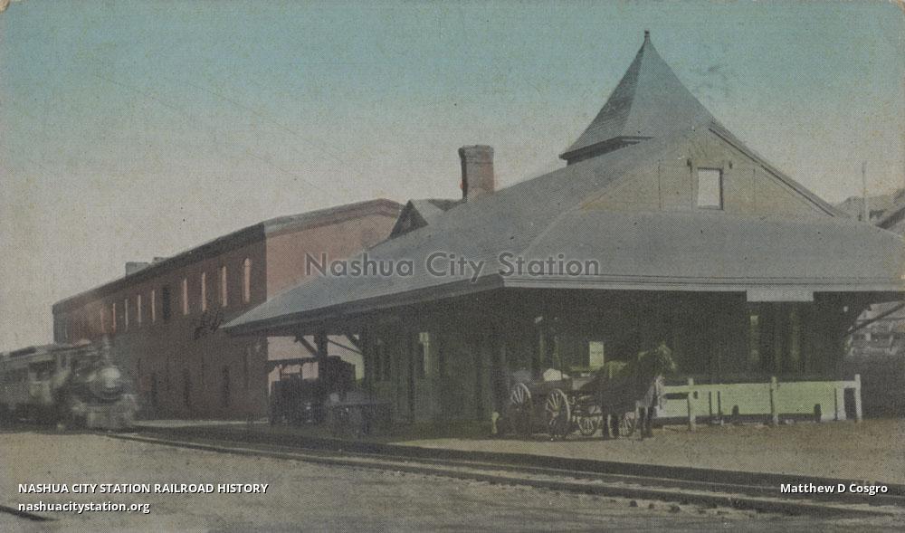 Postcard Railroad Station, Greenville, New Hampshire Railroad History
