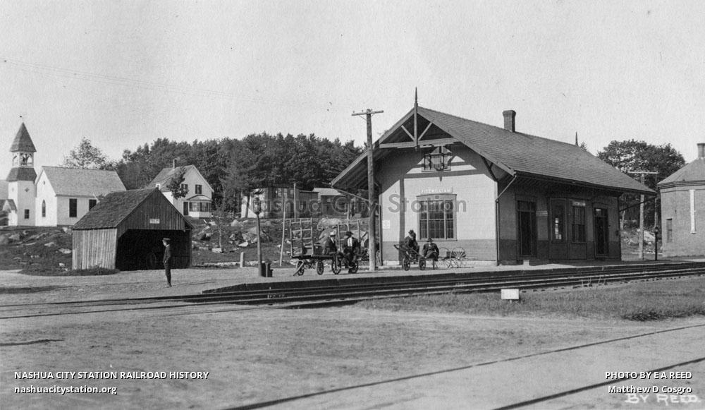 Postcard Railroad Station, Fitzwilliam, New Hampshire Railroad History