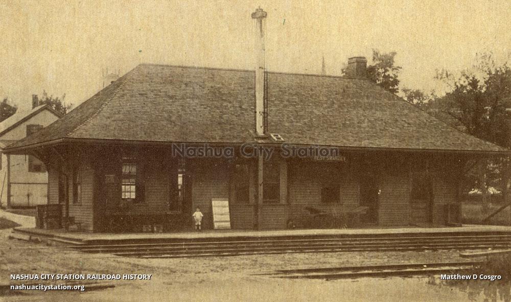 Postcard Railroad Station, West Swanzey, New Hampshire Railroad History