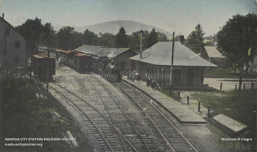 Postcard Boston & Maine Station, West Swanzey, New Hampshire