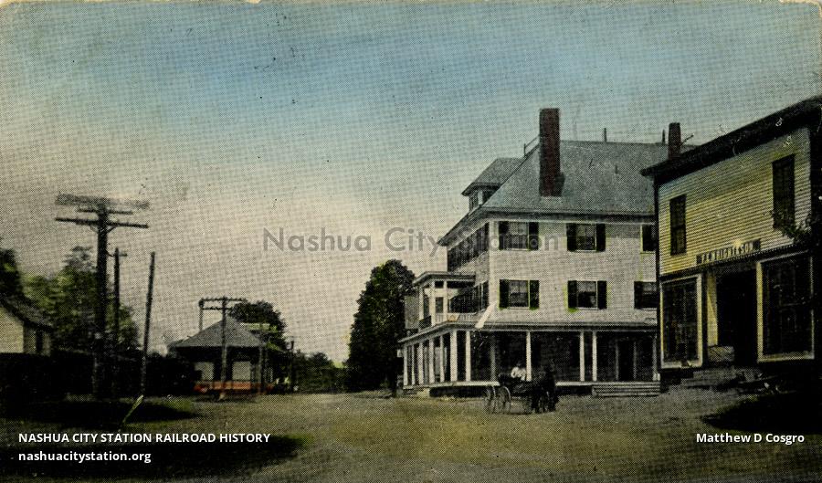 Postcard Main Street , Potter Place, New Hampshire Railroad History