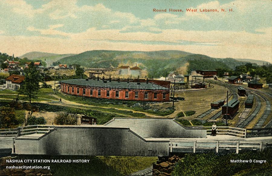 Postcard Round House, West Lebanon, N.H. Railroad History
