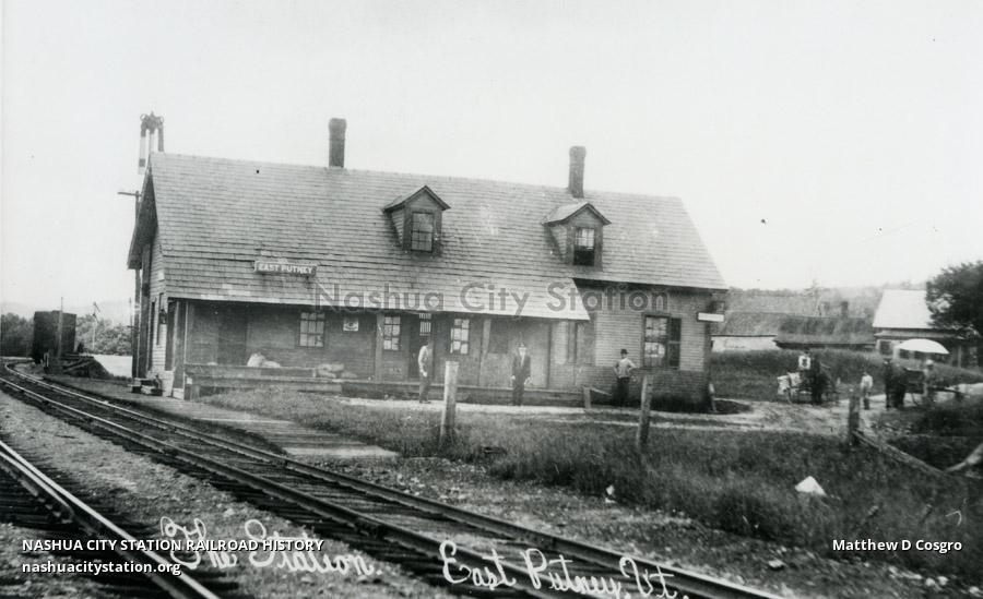 Postcard The Station. East Putney, Vermont Railroad History