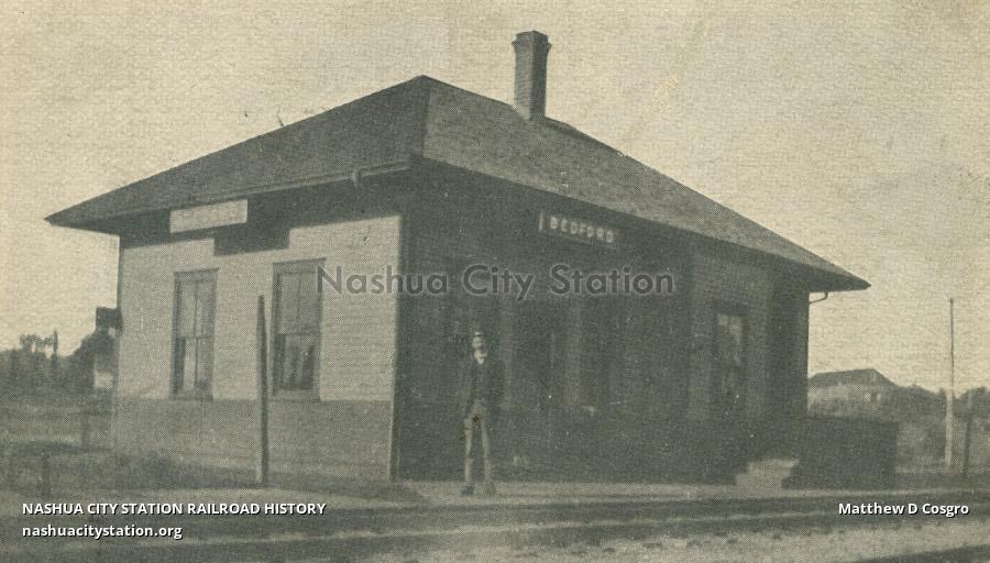 Postcard Boston & Maine Station, Bedford, New Hampshire Railroad History