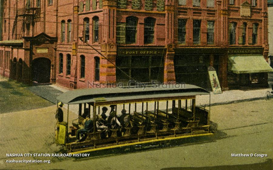 Postcard Post Office and Public Library, Bellows Falls, Vermont Railroad History