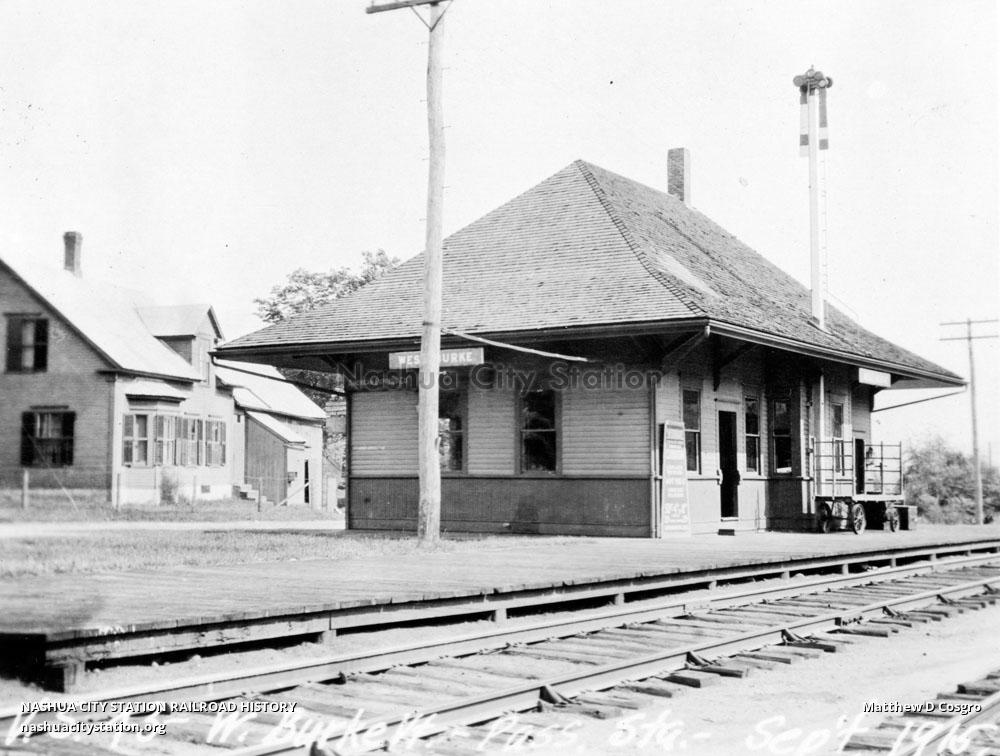 Postcard West Burke Passenger Station Railroad History