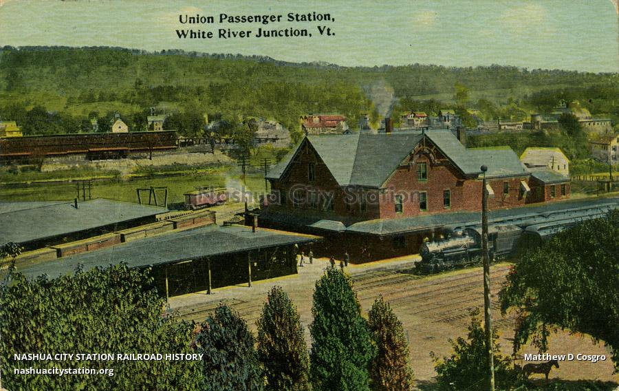 Postcard Union Passenger Station, White River Junction, Vermont