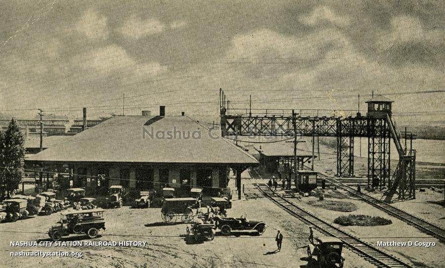 Postcard Railroad Station, Ayer, Massachusetts Railroad History