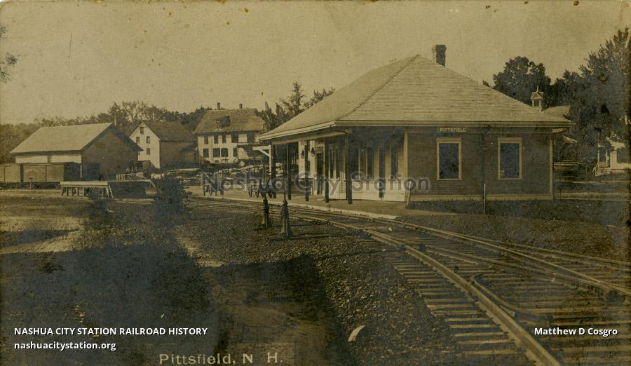 Postcard Pittsfield, New Hampshire Railroad History