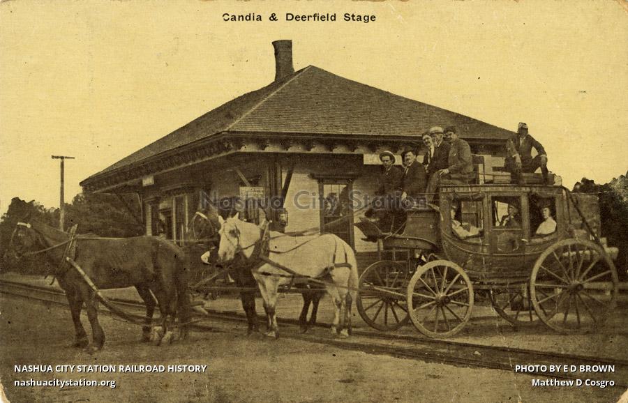 Postcard Candia & Deerfield Stage Railroad History