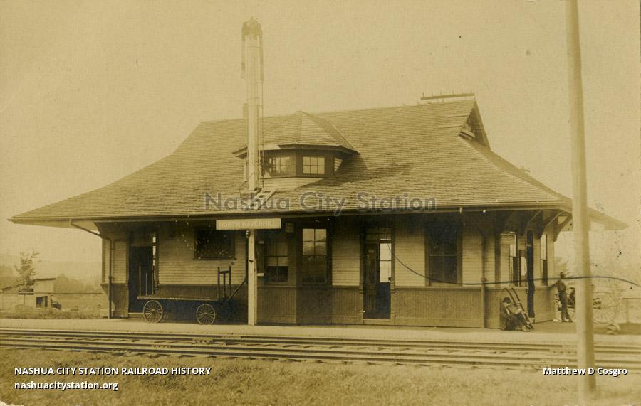 Postcard North Haverhill station Railroad History