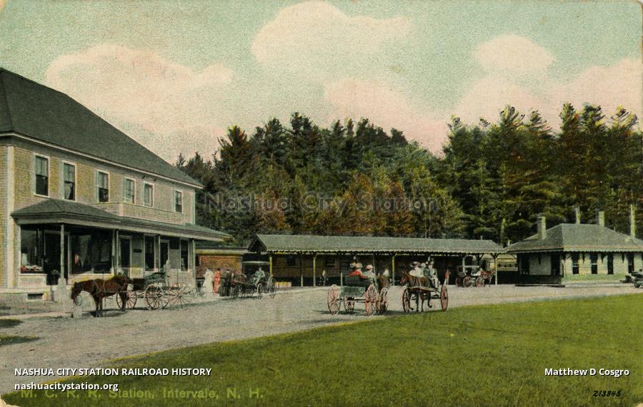Postcard Maine Central Railroad Station, Intervale, New Hampshire