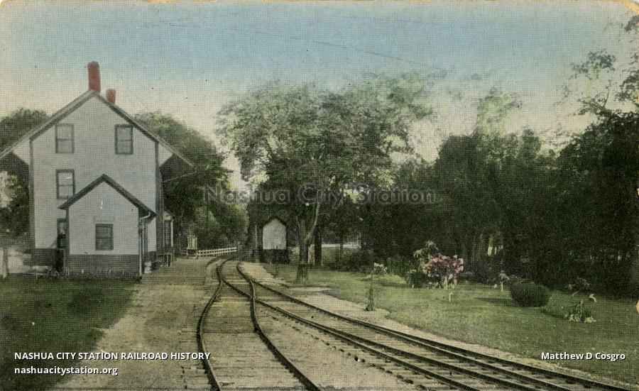 Postcard Boston & Maine Station, Warner, New Hampshire Railroad History