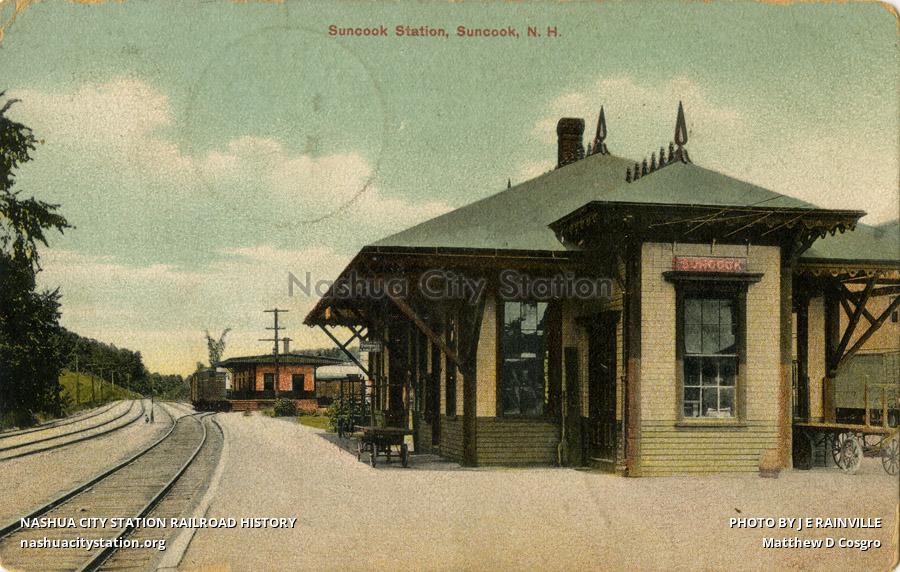 Postcard Suncook Station, Suncook, New Hampshire Railroad History