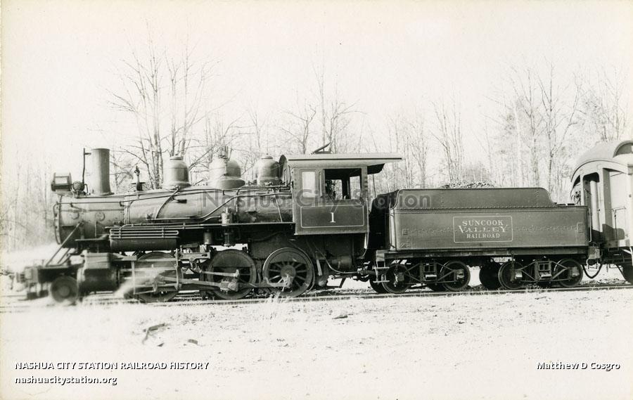 Postcard Suncook Valley Railroad 1 at Centre Barnstead Railroad History
