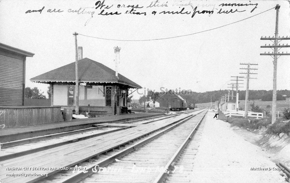 Postcard Maine Central Station, Etna, Maine Railroad History